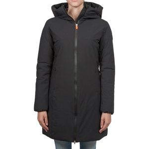 SAVE THE DUCK Women's Black Hooded Puffer Coat